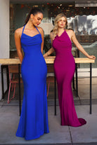 Ladivine T506 - Halter Open Back Gown