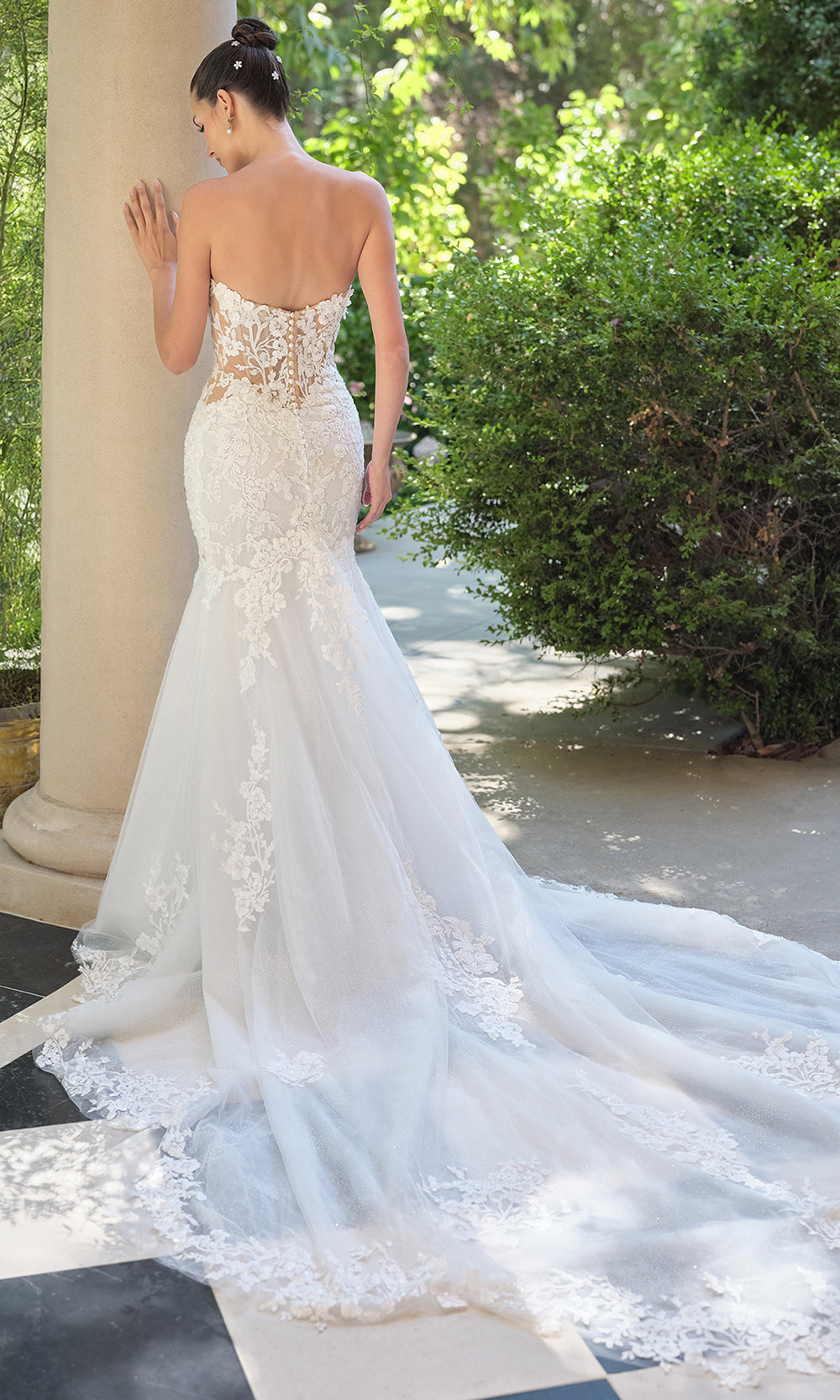 Andrea and Leo WL065 - Embroidered Lace Mermaid Wedding Dress - detail view