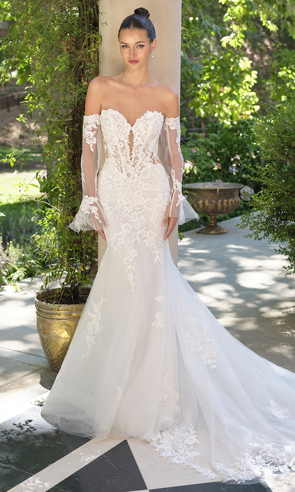 Andrea and Leo WL065 - Embroidered Lace Mermaid Wedding Dress - designer wedding dress at Silhouette Dresses