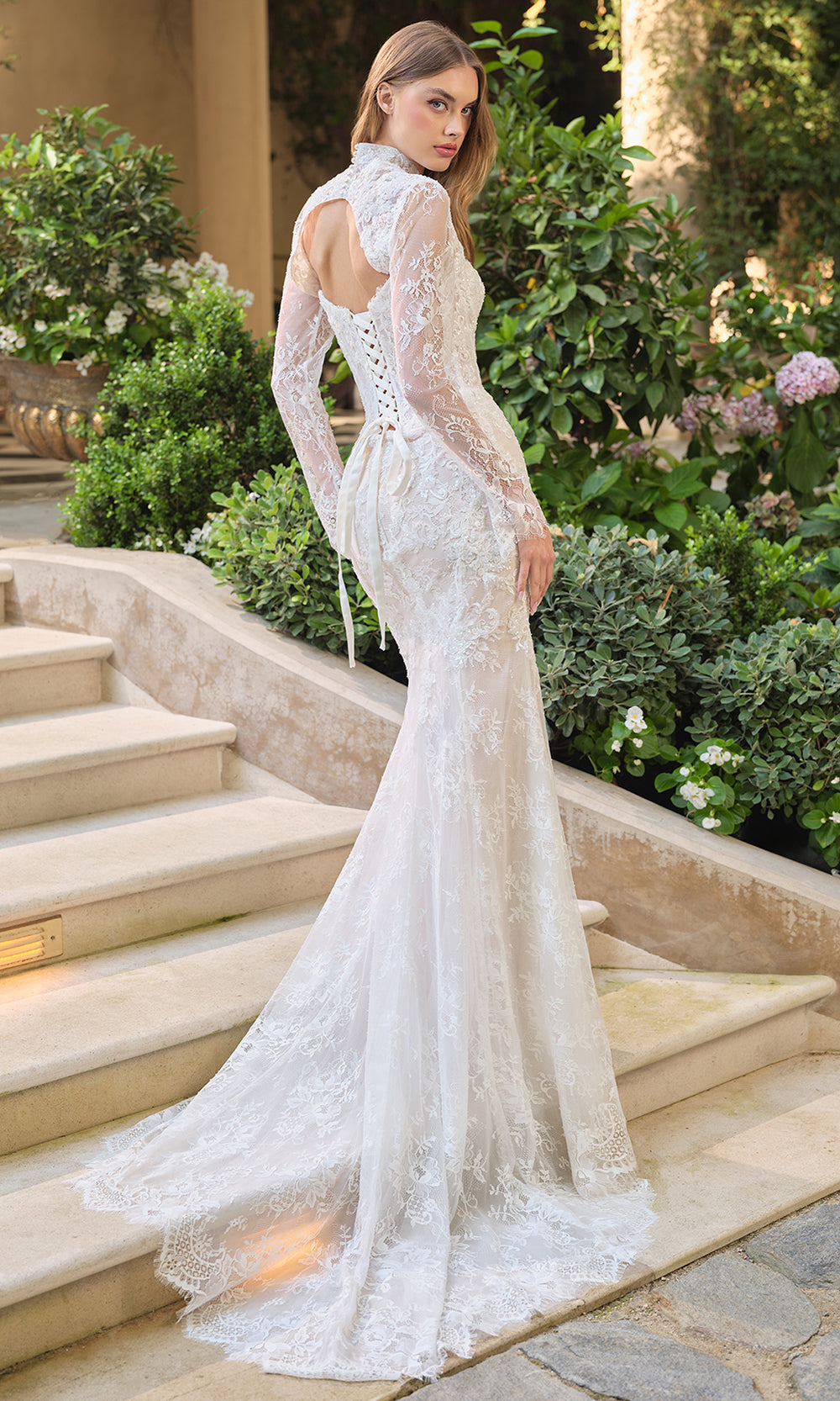 Andrea and Leo WL071 - Mermaid Wedding Dress with Bolero - back view
