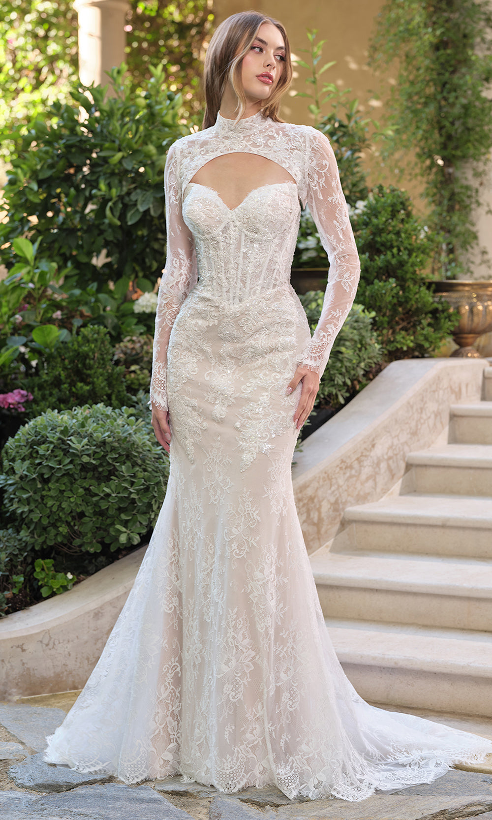 Andrea and Leo WL071 - Mermaid Wedding Dress with Bolero - Silhouette Dresses