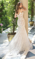Andrea and Leo WL072 - Corset Drop Waist Mermaid Wedding Dress - back view