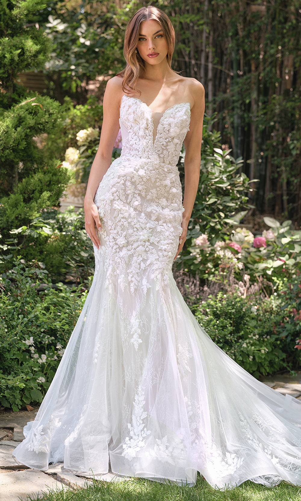 Andrea and Leo WL088 - Strapless V Neck Mermaid Bridal Gown - Silhouette Dresses