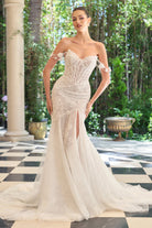 Andrea and Leo WL099 - Off Shoulder Bridal Gown with Floral Applique