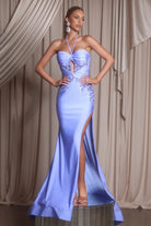 Portia and Scarlett XO016 - Twist Front Lace Applique Sheath Dress - back view