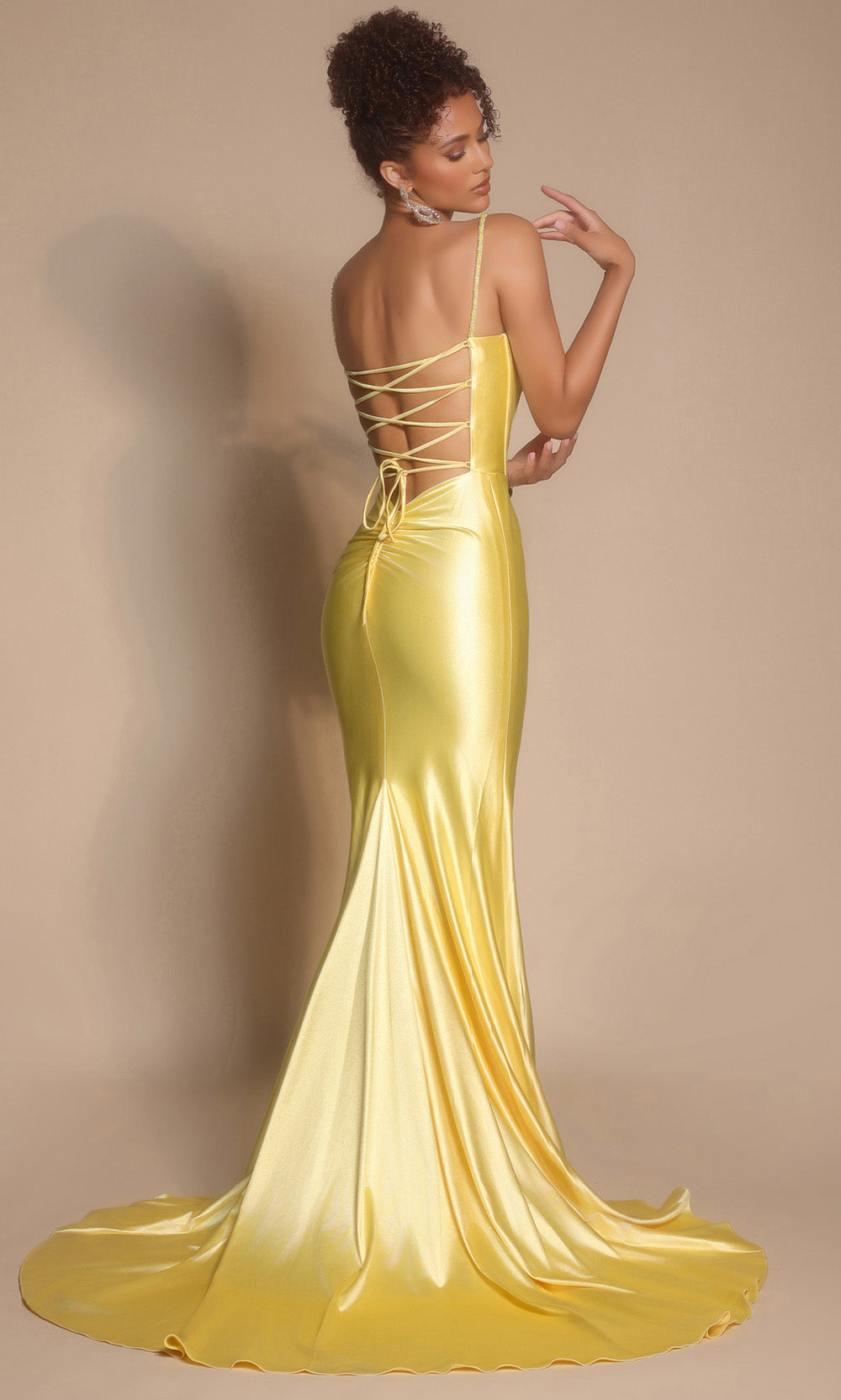 Portia and Scarlett XO042 - Beaded Strap Ruched Prom Gown - view 4