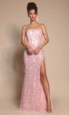 Portia and Scarlett XO054 - Shimmer Fitted Dress - designer prom dress at Silhouette Dresses