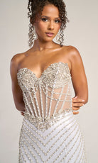 Portia and Scarlett XO057 - Sweetheart Neck Beaded Chevron Gown - back view