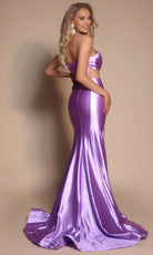 Portia and Scarlett XO066 - Pleated Bust Sweetheart Fitted Gown - back view