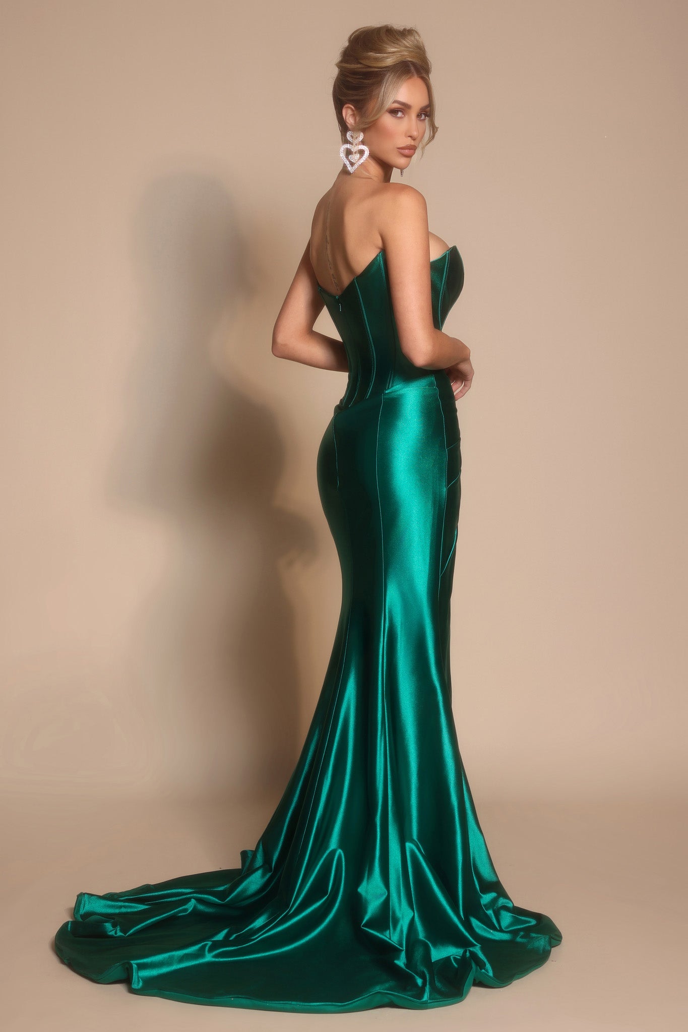Portia and Scarlett XO071 - Strapless Straight Neckline Gown - back view