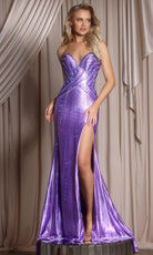 Portia and Scarlett XO076 - Beaded Stripe Deep Sweetheart Gown - back view