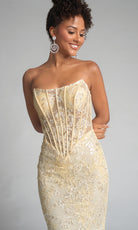 Portia and Scarlett XO082 - Scoop Floral Lace Evening Dress - back view