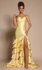 Portia and Scarlett XO085 - Ruffled Tier Mermaid Evening Gown - view 6