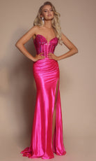 Portia and Scarlett XO098 - Beaded Studded Plunging Neck Gown - view 10