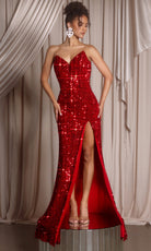 Portia and Scarlett XO099 - Fully Embellished Strapless Gown - back view