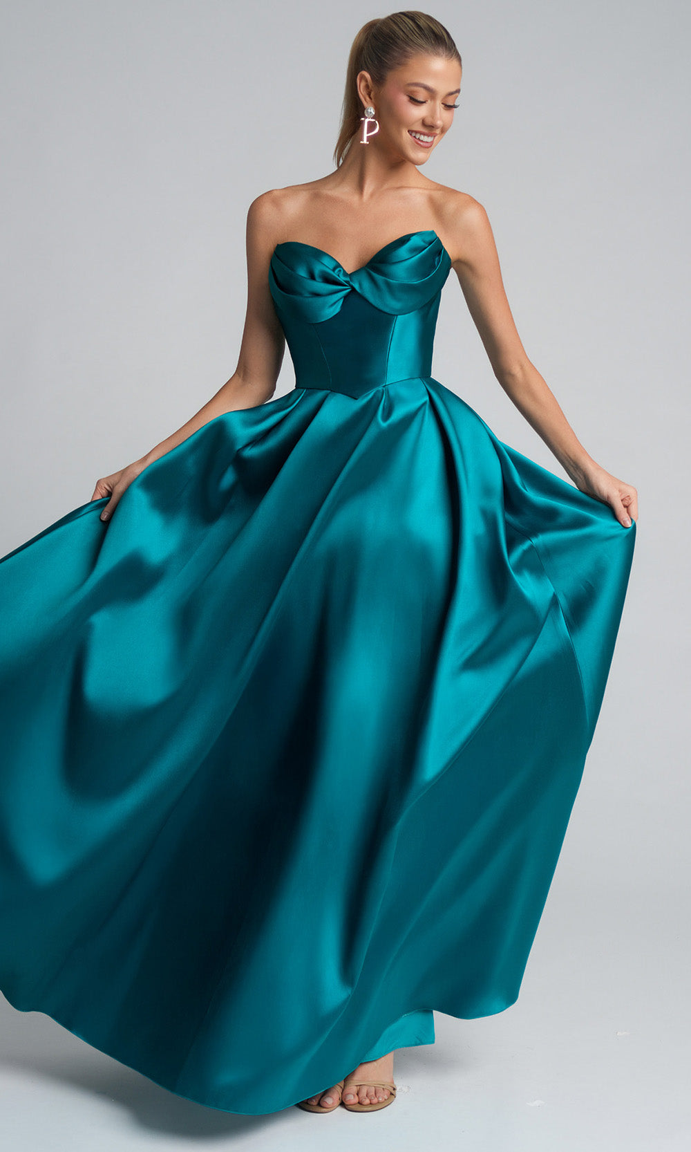 Portia and Scarlett XO110 - Vibrant Satin Sweetheart A-Line Gown - designer prom dress at Silhouette Dresses