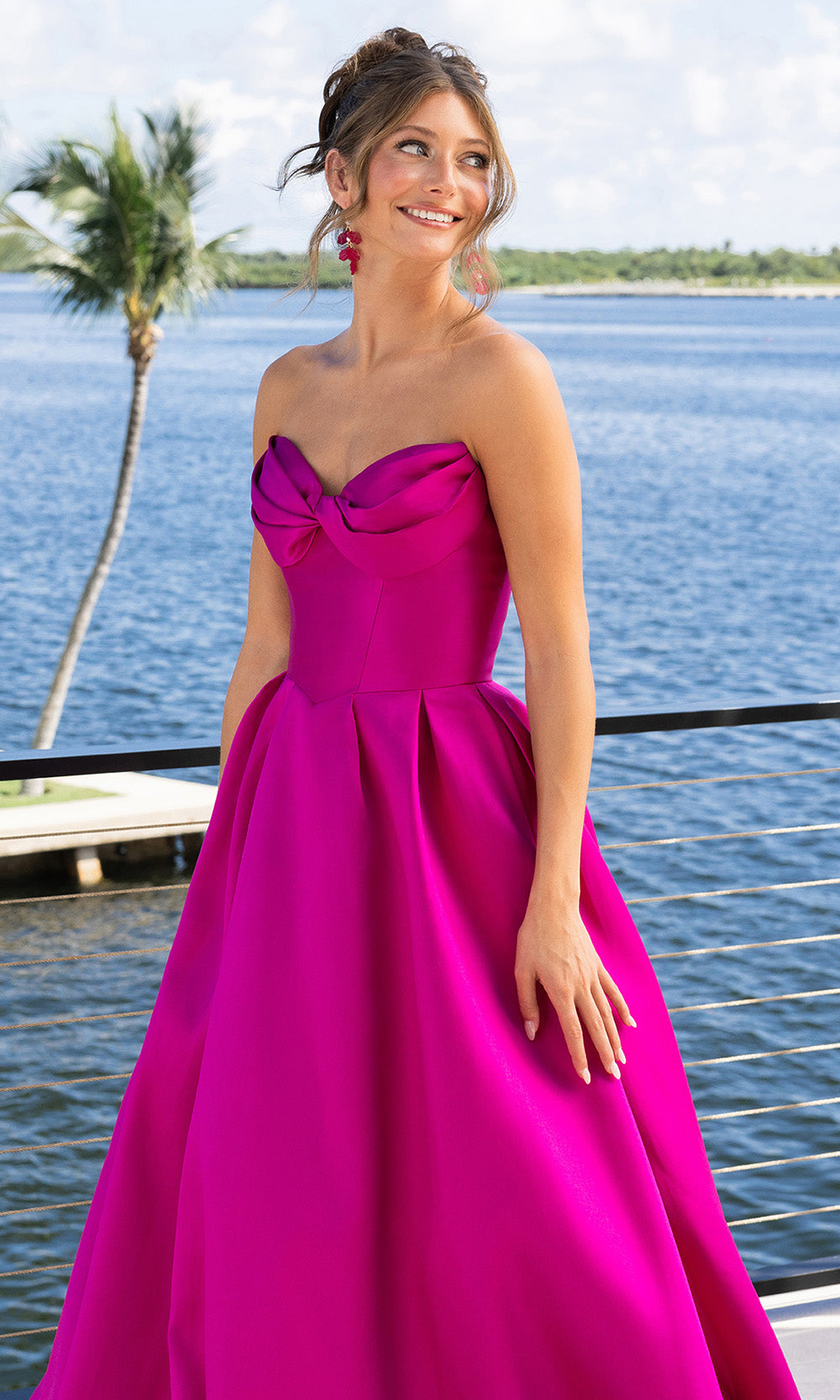 Portia and Scarlett XO110 - Vibrant Satin Sweetheart A-Line Gown - detail view