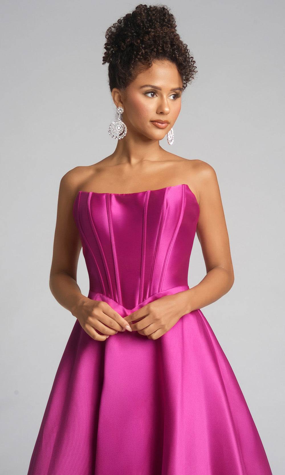 Portia and Scarlett XO124 - Strapless Corset Bodice A-Line Gown - back view
