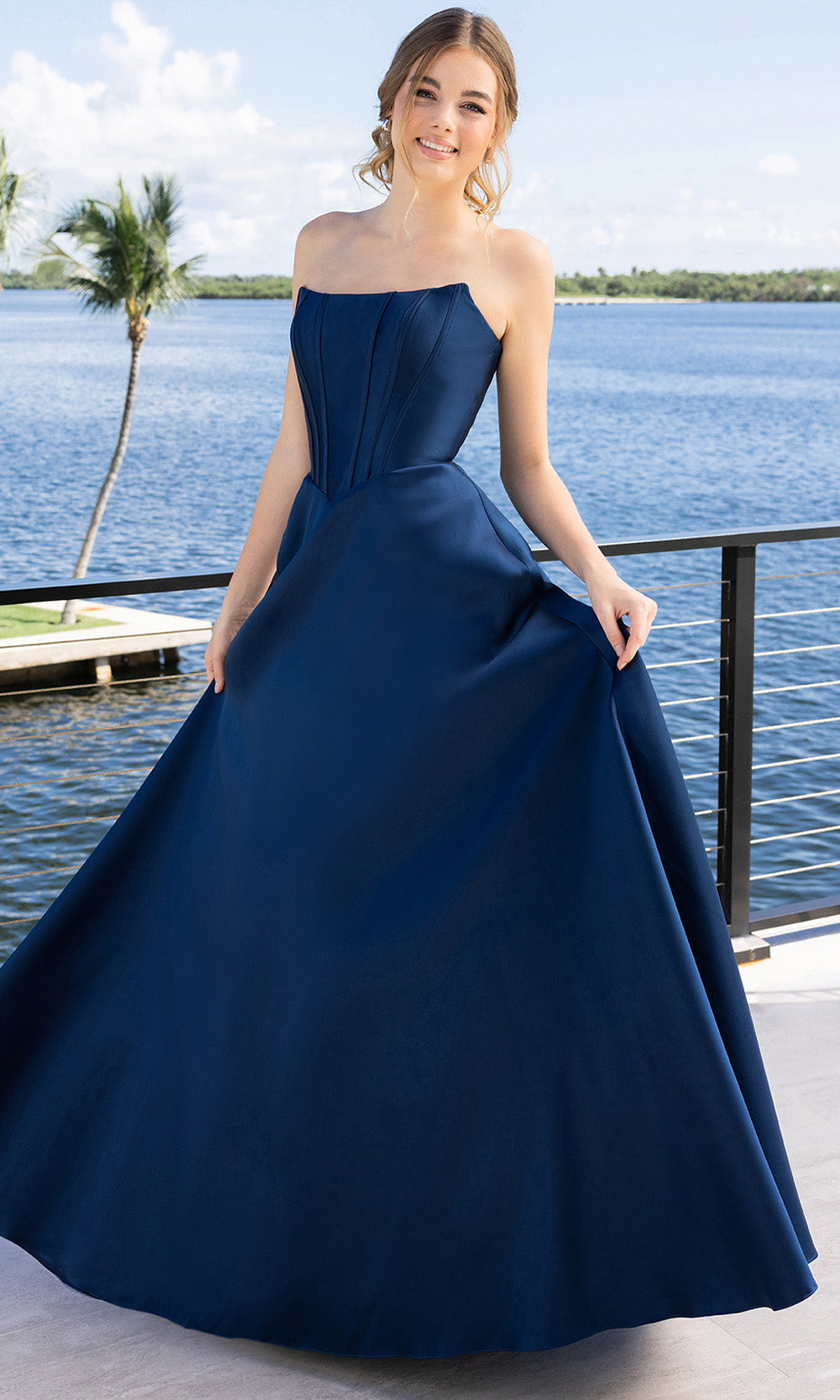 Portia and Scarlett XO124 - Strapless Corset Bodice A-Line Gown - view 6