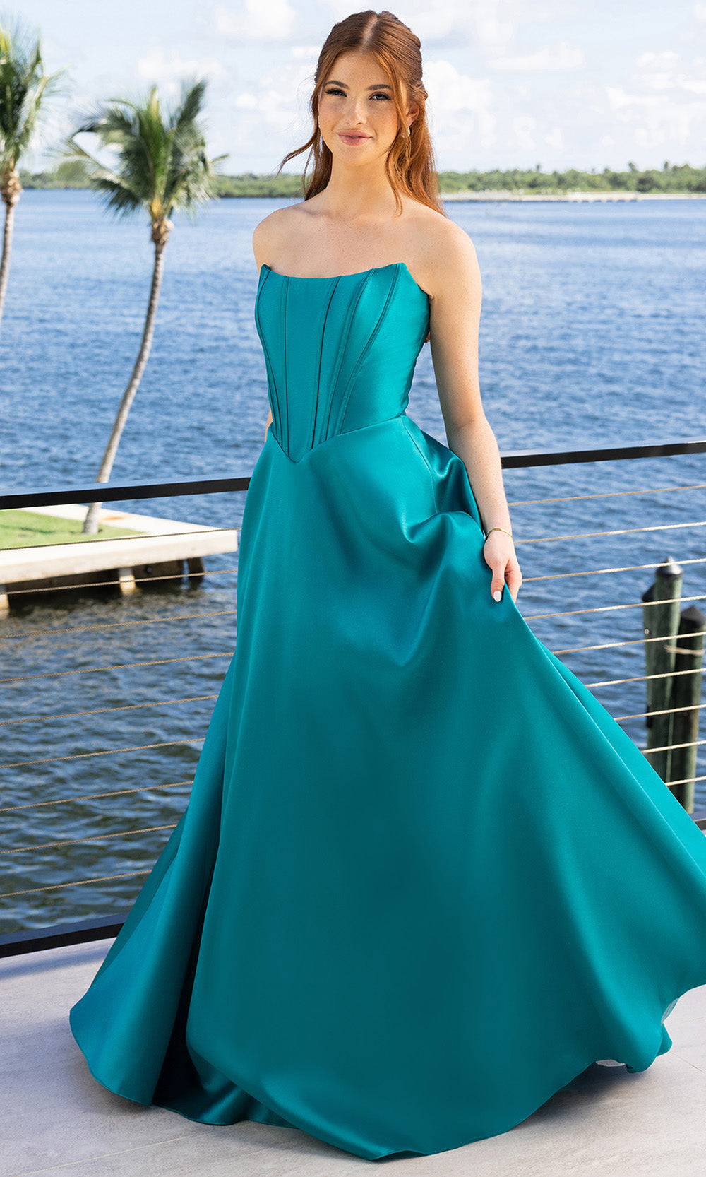 Portia and Scarlett XO124 - Strapless Corset Bodice A-Line Gown - detail view