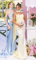 Portia and Scarlett XO186 - Rosette Corset Pastel Evening Dress - back view