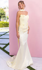 Portia and Scarlett XO186 - Rosette Corset Pastel Evening Dress - designer formal gown at Silhouette Dresses