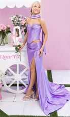 Portia and Scarlett XO190 - Satin Corset Mermaid Evening Gown - designer formal gown at Silhouette Dresses