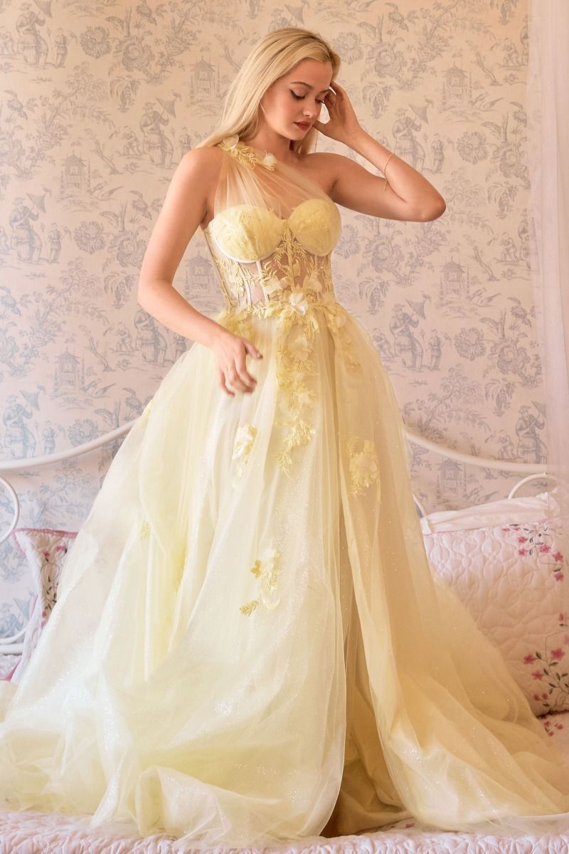 Andrea and Leo A1053 - Applique Plus Size Prom Dress with Slit - view 13