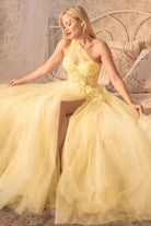 Andrea and Leo A1053 - Applique Plus Size Prom Dress with Slit - view 12