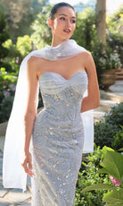 Andrea and Leo A1484 - Fitted Floral Embroidered Evening Gown - view 5