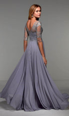 Alyce Paris 27475 - V-Neck Sequin Lace Gown with Sheer Sleeves
