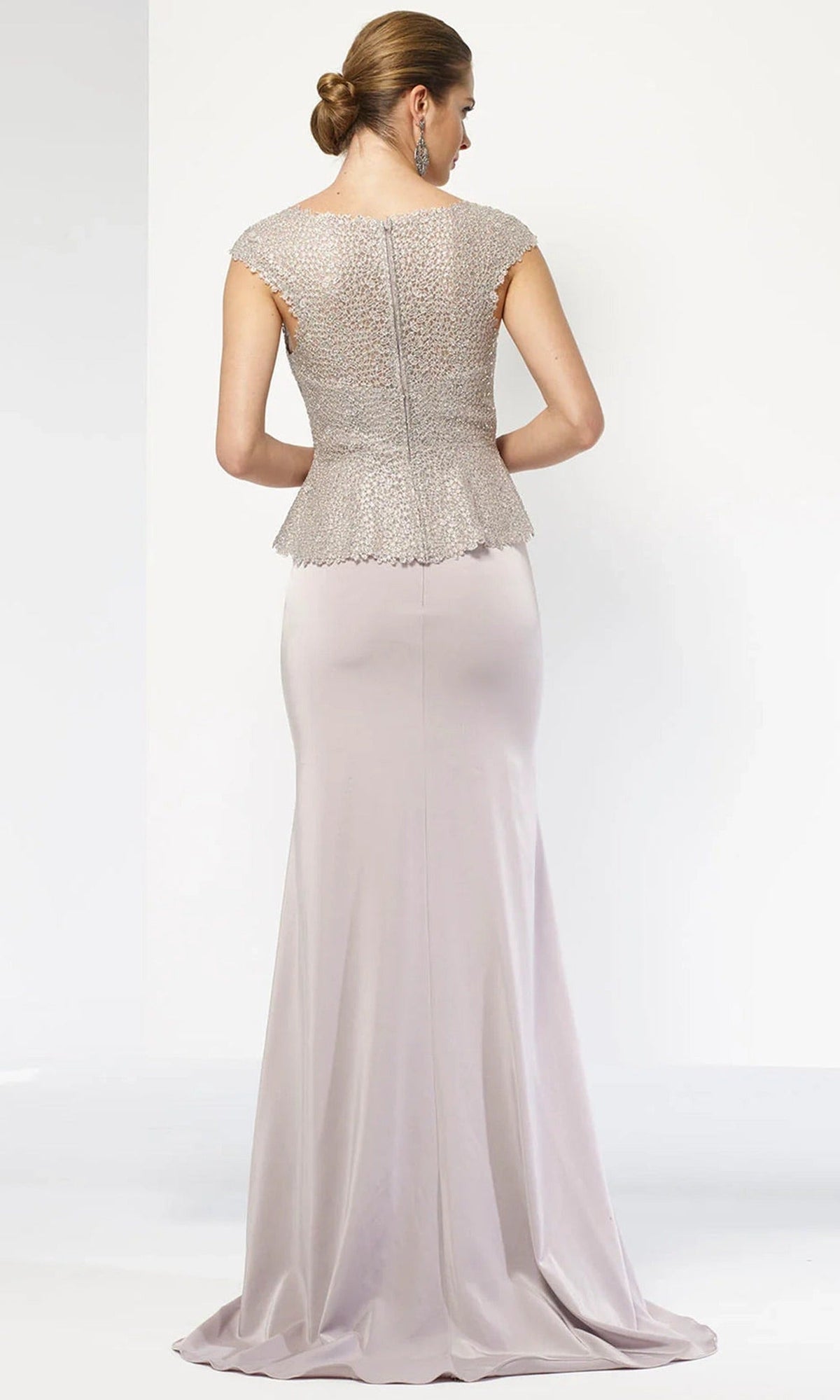 Alyce Paris 27105 - Cap Sleeve Lace Top Evening Gown