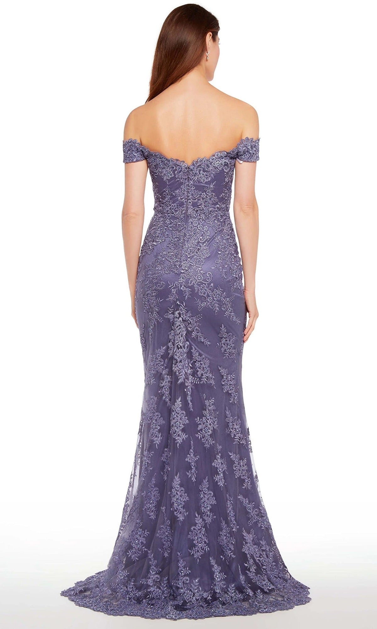 Alyce Paris 27249 - Lace Embroidered Off Shoulder Gown