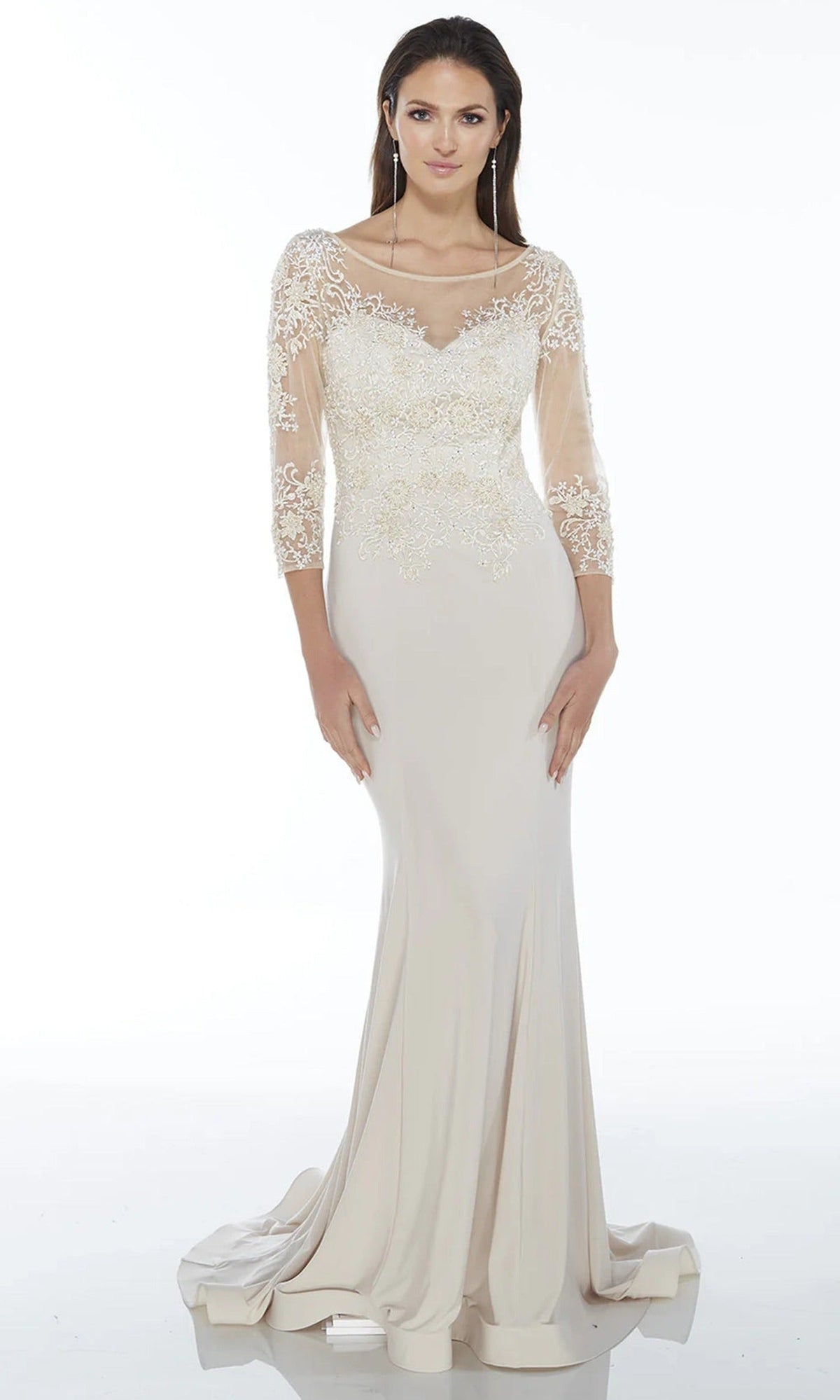 Alyce Paris 27257 - Lace Illusion Bateau Sheath Gown