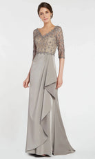 Alyce Paris 27260 - Scalloped Lace V-Neck Sheath Formal Dress