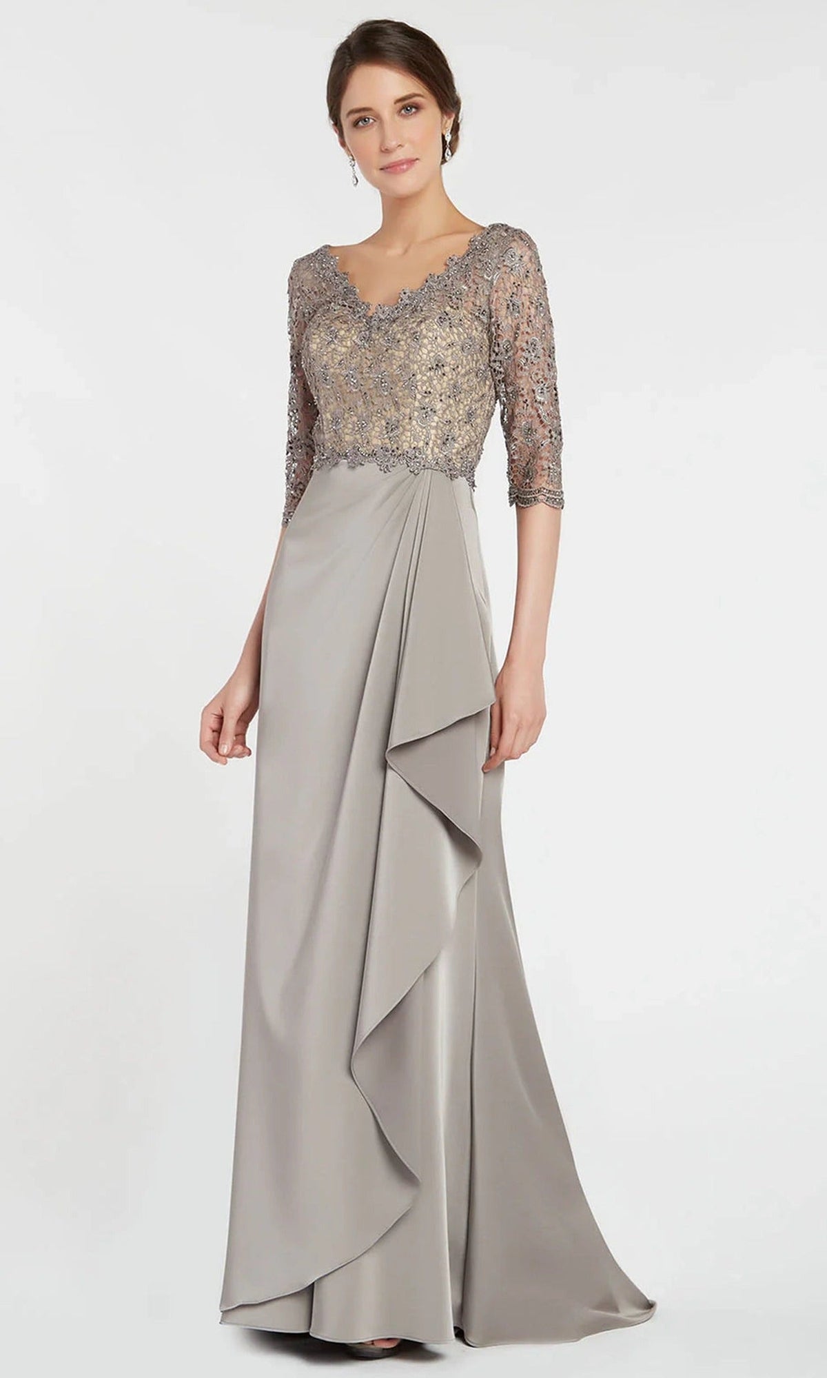 Alyce Paris 27260 - Scalloped Lace V-Neck Sheath Formal Dress