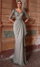 Alyce Paris 27260 - Scalloped Lace V-Neck Sheath Formal Dress