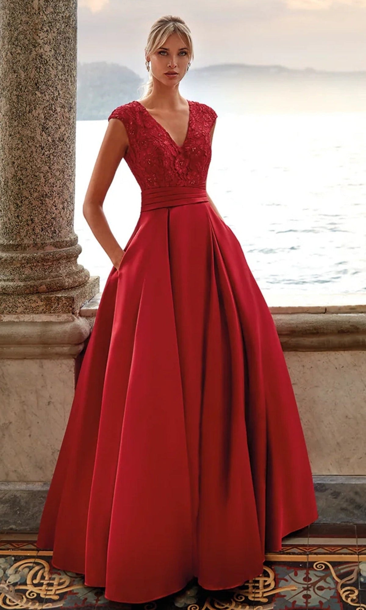 Alyce Paris 27278 - Lace Bodice Mikado A-Line Gown