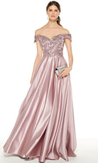 Alyce Paris 27393 - Silk Satin Off-Shoulder Gown