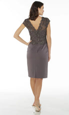 Alyce Paris 27441 - Scalloped Neck Embroidered Sheath Dress