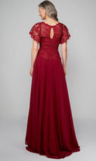Alyce Paris 27469 - Lace Bodice Flutter Sleeve Formal Gown