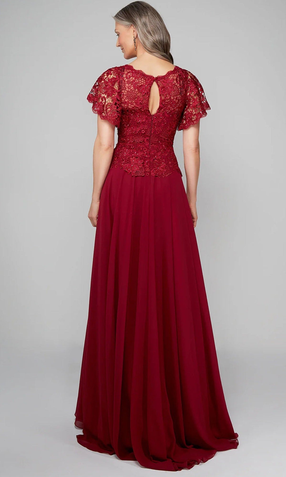 Alyce Paris 27469 - Lace Bodice Flutter Sleeve Formal Gown