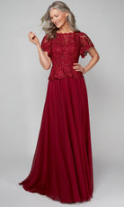 Alyce Paris 27469 - Lace Bodice Flutter Sleeve Formal Gown