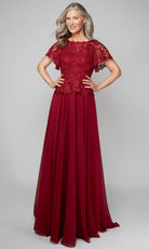Alyce Paris 27469 - Lace Bodice Flutter Sleeve Formal Gown