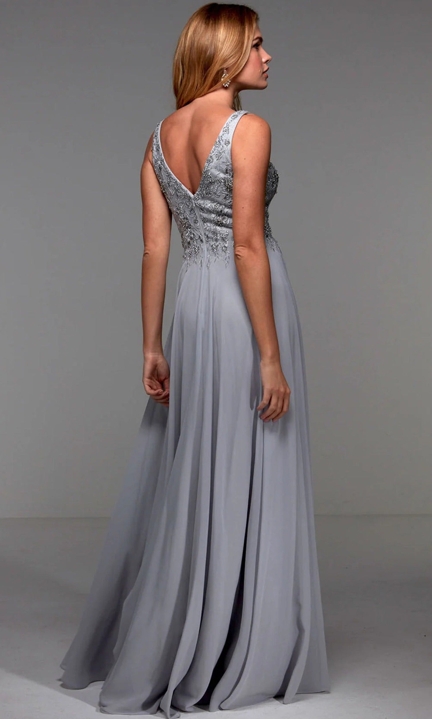 Alyce Paris 27473 - Embroidered Chiffon A-line Evening Gown