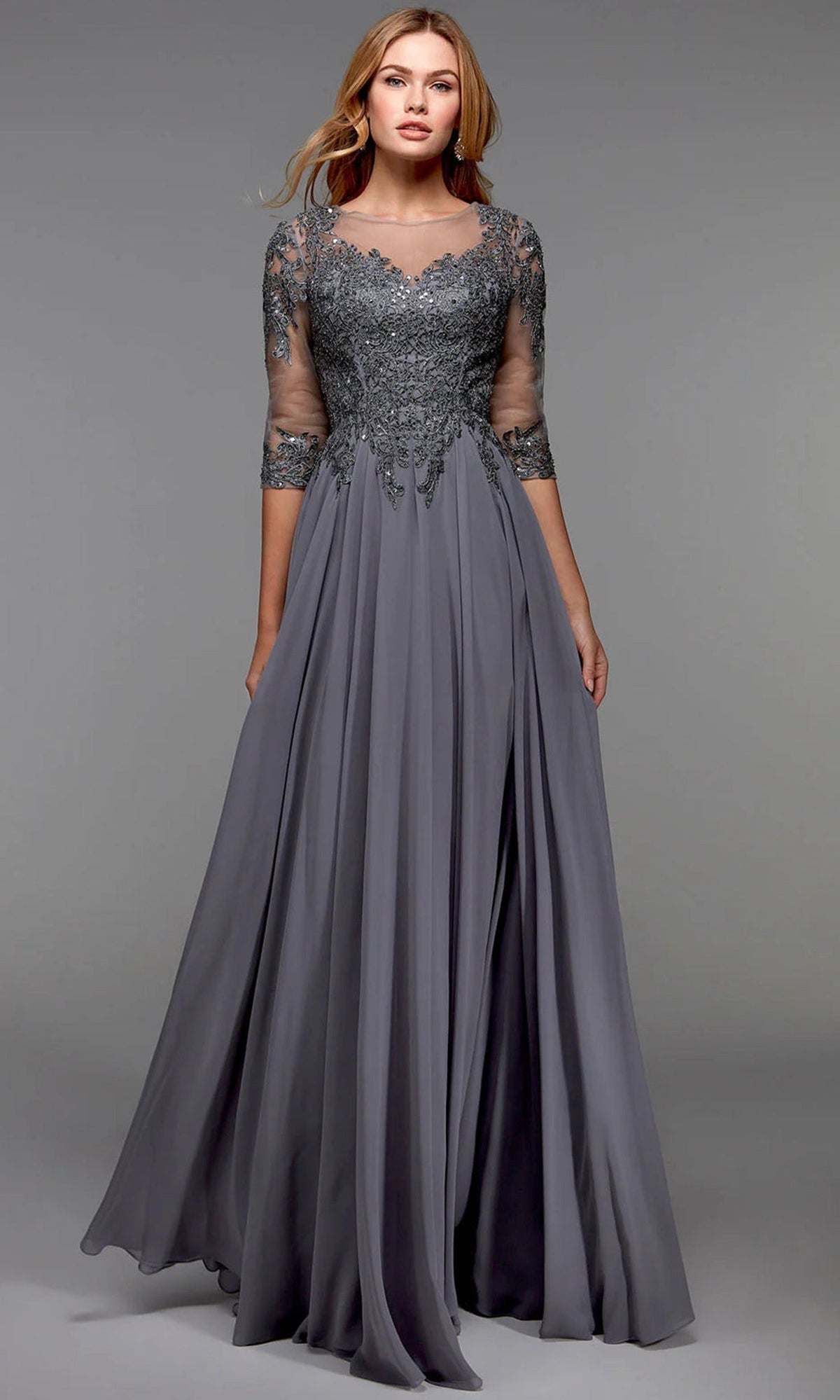 Alyce Paris 27474 - Illusion Bateau Embroidered Formal Dress