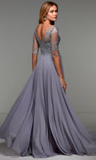 Alyce Paris 27475 - V-Neck Sequin Lace Gown with Sheer Sleeves