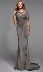 Alyce Paris 27477 - Illusion Bateau Embroidered Sheath Gown