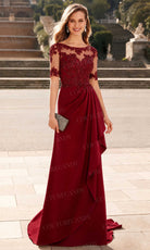Alyce Paris 27477 - Illusion Bateau Embroidered Sheath Gown