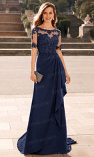 Alyce Paris 27477 - Illusion Bateau Embroidered Sheath Gown